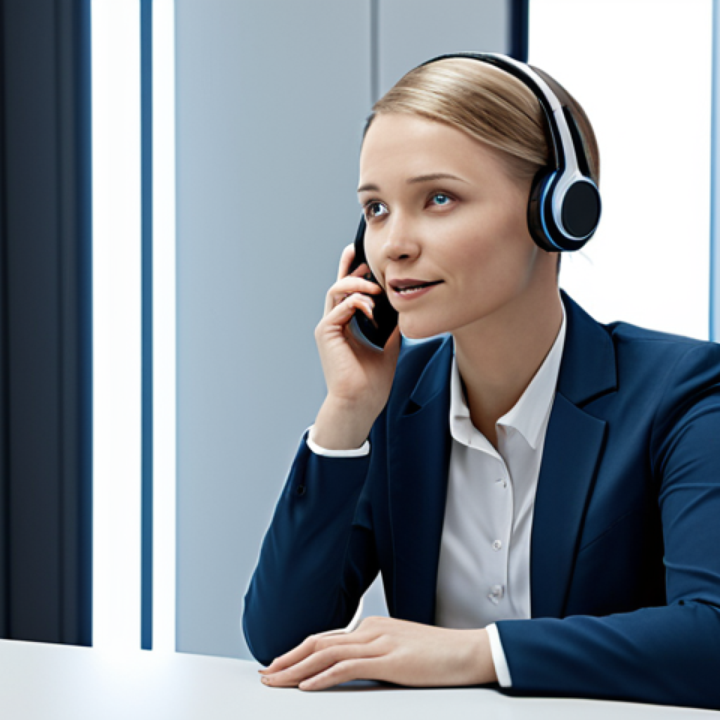 **

Prompt: "A futuristic customer service scenario, showing an AI analyzing a customer's emotional state during a phone call. The agent adapts their approach in real-time. Focus on a calm, helpful atmosphere."

**