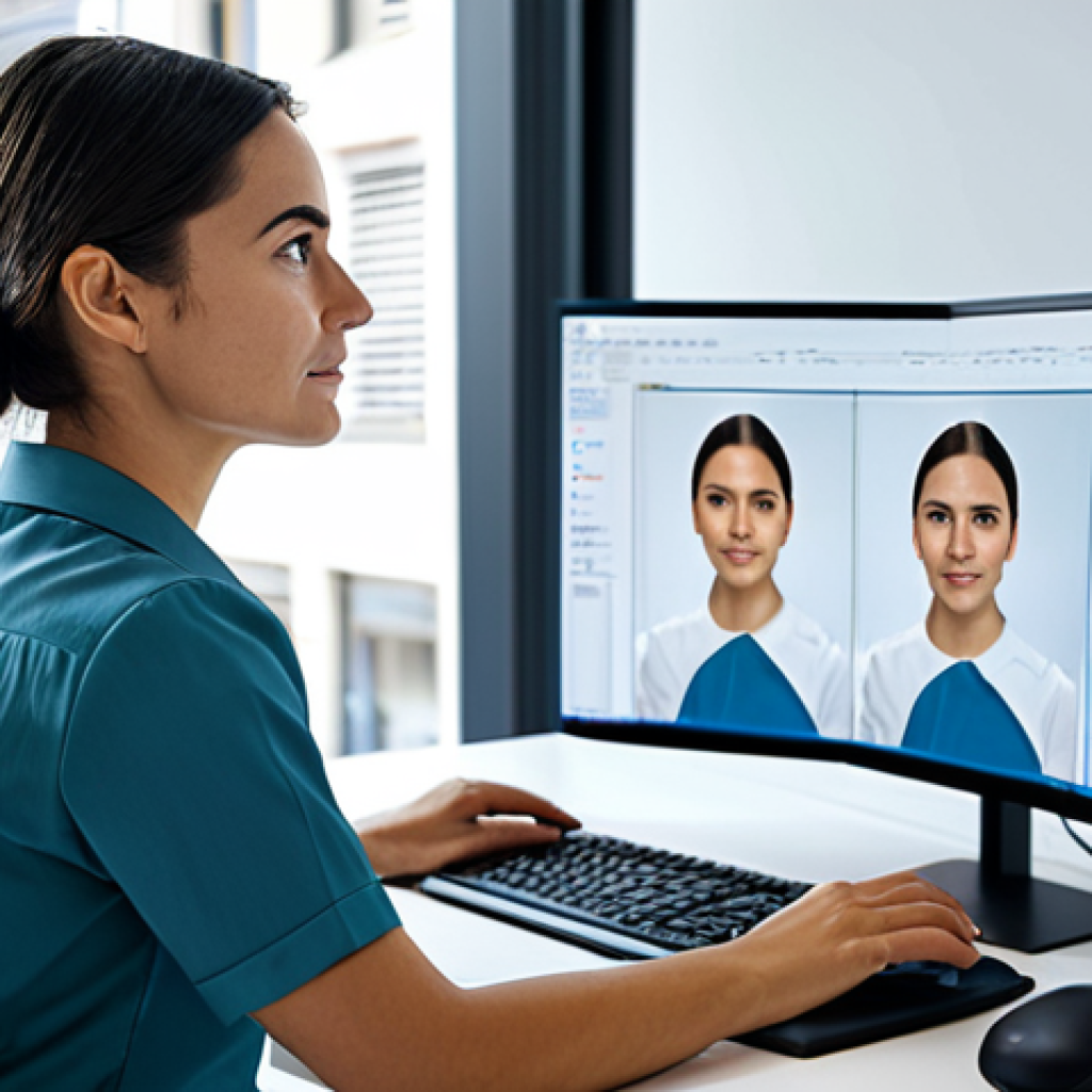 Emotion Recognition AI**

"A professional, fully clothed data scientist working in a brightly lit, modern Italian office. She's analyzing facial expression data on a computer screen.  Background shows sophisticated AI software interface. Safe for work, appropriate content, perfect anatomy, correct proportions, professional, modest clothing."

**