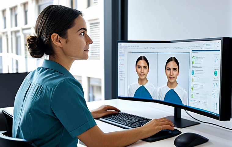 Emotion Recognition AI**

"A professional, fully clothed data scientist working in a brightly lit, modern Italian office. She's analyzing facial expression data on a computer screen.  Background shows sophisticated AI software interface. Safe for work, appropriate content, perfect anatomy, correct proportions, professional, modest clothing."

**