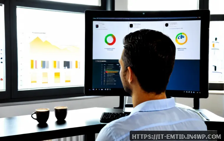 Home 17 감정인식 AI의 효과적인 데이터 분석 방법 - Photorealistic Italian data analyst in a bright modern Milan office, reviewing anonymized facial emo...